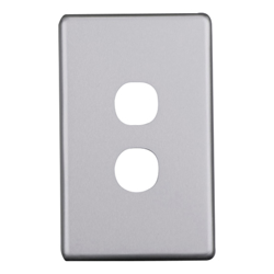 4C | Elegant 2 Gang Aluminium Plate - Silver Matte