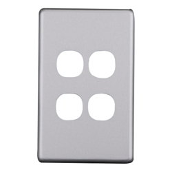 4Cabling 4C | Elegant 4 Gang Aluminium Plate Silver Matte