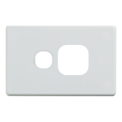 4Cabling 4C | Classic Single Power Point Cover Plate White Horizontal