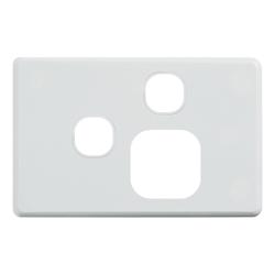 4Cabling 4C | Classic Single Power Point with Extra Switch Cover Plate Horizontal White