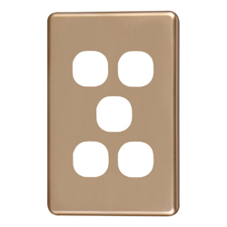 4Cabling 4C | Classic 5 Gang Switch Cover Gold