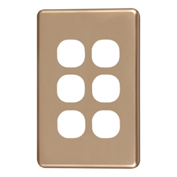 4Cabling 4C | Classic 6 Gang Switch Cover Gold