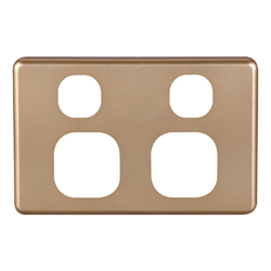 4C | Classic Double Power Point Cover Plate - Gold