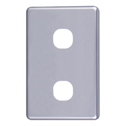 4Cabling 4C | Classic 2 Gang Switch Cover  Silver