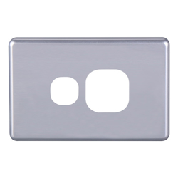 4Cabling 4C | Classic Single Power Point Cover Plate Horizontal Silver