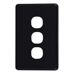 4Cabling 4C | Classic 3 Gang Switch Cover  Black