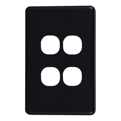 4Cabling 4C | Classic 4 Gang Switch Cover  Black