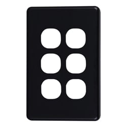 4Cabling 4C | Classic 6 Gang Switch Cover  Black