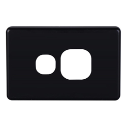 4Cabling 4C | Classic Single Power Point Cover Plate Horizontal Black