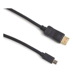 4Cabling 2m Mini DisplayPort Male to DisplayPort Male V1.4 Cable: Black