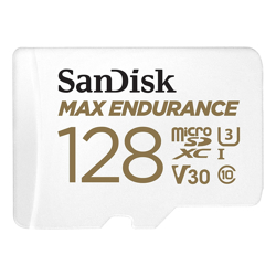 SanDisk Max Endurance Microsdxc Card SQQVR 128G (60 000 HRS) UHS-I C10 U3 V30 100MB/S R 40MB/S W SD Adaptor SDSQQVR-128G-GN6IA