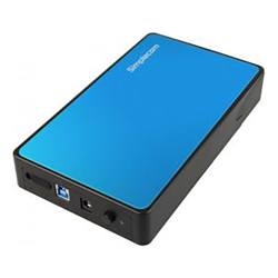 Simplecom SE325 Tool Free 3.5  SATA HDD to USB 3.0 Hard Drive Enclosure - Blue Enclosure