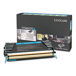 Lexmark C734A1CG Return Program Cyan Toner Cartridge (6K) - GENUINE