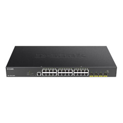 D-Link 28-Port Gigabit Smart Managed PoE Switch with 24 RJ45 and 4 SFP+ 10G Ports