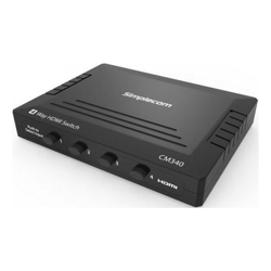 Simplecom CM340 Mechanical 4 Way Manual Push Button HDMI Switch Box 4-Port 4K UHD HDCP