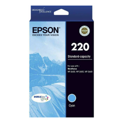Epson 220 STD CAP DURABrite Ultra Cyan Ink WF-2630, WF-2650