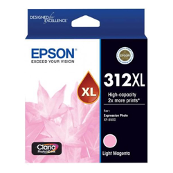 Epson 312XL Light Magenta Ink Claria Photo HD, XP-8500
