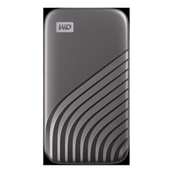 SanDisk WD MY PASSPORT SSD 2TB GRAY COLOR USB 3.2 GEN-2 TYPE C TYPE A COMPATIBLE 1050MB/S READ AND 1000MB/S WRITE PASSWORD Enabled 256-BIT AES HARDWARE ENCRYPTION PC MAC COMPATIBLE5 YEAR WARRANTY