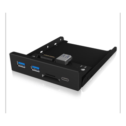 ICY Box IB-HUB1417-i3 Frontpanel with USB 3.0 Type-C and Type-A hub with card reader