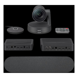 Logitech Rally Ultra HD Conference System Kit, Camera (1), Hub (2), Speaker (2), MIC POD (2)