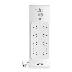 PowerShield PSZ8U2 ZapGuard 8 Way Power Surge Filter Board USB A / C  Connectors Wide Spaced Sockets Wall Mountable$60000 Connected Equipment