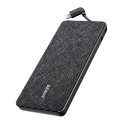 ANKER POWERCORE 10000 WITH Lightning CABLE - BLACK FABRIC