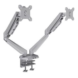 Desk Mount Dual Monitor Arm with USB & Audio - Desk Clamp VESA Mount for up to 32 inch Displays - 2x USB 2x 3.5mm audio - Ergonomic Full Motion Dual M