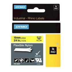 Dymo Rhino Ny Lbl 19mm Blk/Yel