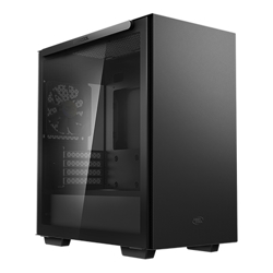 Deepcool MACUBE 110 Black Minimalistic Micro-ATX Case, Magnetic Tempered Glass Panel, Removable Drive Cage, Adjustable GPU Holder, 1xPreinstalled Fan