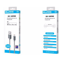 8Ware Premium 1m Apple Certified USB Lightning Data Sync Fast Charging Cable for iPhone X XS XR Max 8 7 6 iPad Air Mini iPod Retail
