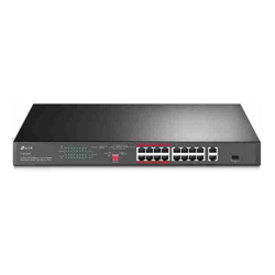 TP-LINK 16 PORT 10/100 + 2-PORT GIGABIT Rackmount SWITCH, GbE(2) , 10/100 POE+(16), SFP(1)