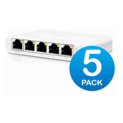 Ubiquiti USW Flex Mini - 5 Port Managed, UniFi, Layer 2 Gigabit Switch - 1x PoE Input - 5 Pack - No PSU