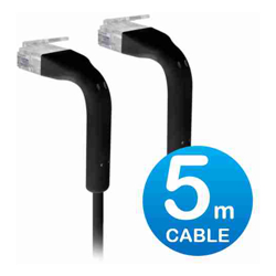 UniFi Patch Cable 5m Black, Both End Bendable to 90 Degree, RJ45 Ethernet Cable, Cat6, Ultra-Thin 3mm Diameter