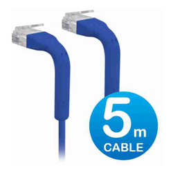 Ubiquiti UniFi Patch Cable 5m Blue Both End Bendable to 90 Degree RJ45 Ethernet Cable Cat6 Ultra-Thin 3mm Diameter