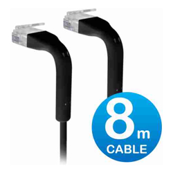 Ubiquiti UniFi Patch Cable 8m Black Both End Bendable to 90 Degree RJ45 Ethernet Cable Cat6 Ultra-Thin 3mm Diameter