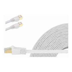 Edimax 1m White 40GbE Shielded CAT8 Network Cable Flat 100% Oxygen-Free Bare Copper Core Alum-Foil Shielding Grounding Wire Gold Plated RJ45