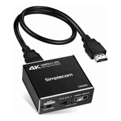 Simplecom CM425 HDMI 2.0 Audio Extractor Optical SPDIF + 3.5mm Stereo with ARC 4K@60Hz