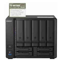 Qnap TS-h973AX 9-Bay NAS AMD Ryzen Embedded V1500B quad-core eight threads 2.2 GHz processor 32G Hot-swappable 2 x2.5GbE 1x10GBASE-T 4xUSB3.2 3yr WTY
