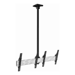 Atdec 2x1 ceiling menu board mount (1.25m rail, 1.5m pole), tilting angle. Max load per display: 25kg