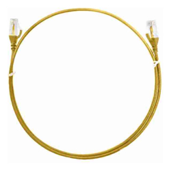 8ware Cat6 Ultra Thin Slim Cable 3m / 300cm - Yellow Color Premium RJ45 Ethernet Network LAN UTP Patch Cord 26AWG for Data Only, not PoE