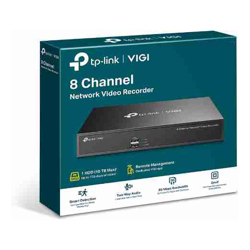 TP-Link VIGI NVR1008H 8 Channel Network Video Recorder, 24/7 Continuous Recording, Up To 10TB (HDD Not Included), 4 Ch Playback, Up To 5MP (1-Ch)
