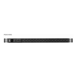 Aten 0U 16-port Basic PDU with Surge Protection 100-240VAC 16AMax 50-60Hz 16 x IEC C13 Overcurrent Protection Aluminum material