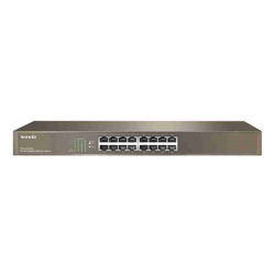 Tenda TEG1016G 16-port Gigabit Ethernet Unmanaged Rack Switch 19" for Video Surveillance Work Group SMEs. Surge Protection Fanless
