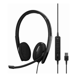 EPOS | Sennheiser ADAPT 160T USB II On-ear, double-sided USB-A headset with in-line call control and foam earpads. Certified for Microsoft Teams