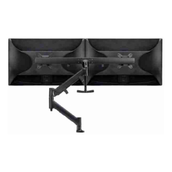 Atdec AWM Single Arm Dual Rail up to 2x 27" wide screens <16kg Grommet Clamp Black