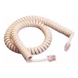4Cabling 3m Handset Curly Cord | 4P4C IVORY