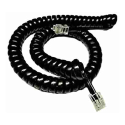 4Cabling 3m Handset Curly Cord | 4P4C BLACK