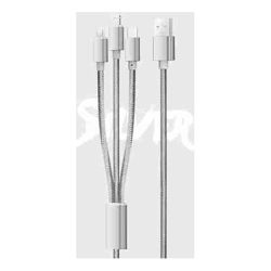 KIVEE CH061 USB to 3 IN 1 Charging Cable 1.2M Silver