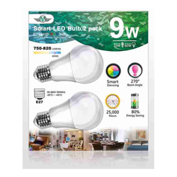 MV SMART BULB 9W E27 TWIN Pack  (apple app only )