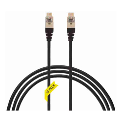 4Cabling 0.75m Cat 6A RJ45 S/FTP Thin LSZH 30 AWG Pack of 10 Network Cable. Black